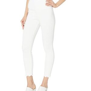 Lysse White Scalloped Hem Leggings NWOT